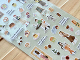 "Temps Fevori" Sheet of Stickers / 02 Cafe