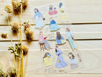 Pastel Color Girls Sheet of Stickers