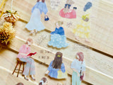 Pastel Color Girls Sheet of Stickers