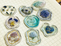 Clear Sealing Seal Stickers / Seal bits - Flower Jewelry Box Blue