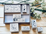 Cafe Bear Rubber Stamp Set of 8