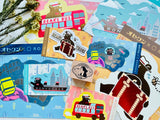ob1toy x Rokkaku Die-cut Foil-stamped Postcard / GALAXY Tours