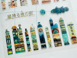 The Fantasy Street Zakka Store (空想街雑貨店) Clear Sheet of Stickers / Sky