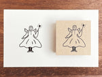 "Marle" Japanese Wooden Rubber Stamp - October Girl / Fairy
