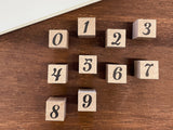Japanese Wooden Rubber Stamp - Numbers Set