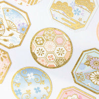Traditional Japanese Style Sheet of Sticker - Peach Flower