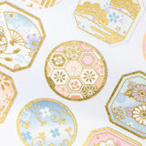 Traditional Japanese Style Sheet of Sticker - Peach Flower