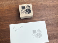 "Marle" Japanese Wooden Rubber Stamp - December Girl / Santa