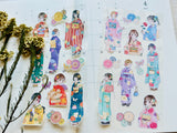 Sheet of Stickers /  Kimono Girl