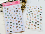 LABCLIP Cute Animal Schedule Stickers / Reaction Cats