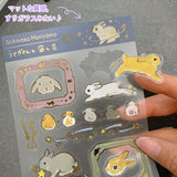 Shinako Moriyama Frost Sheet of Stickers / Rabbits, Sky & Stars