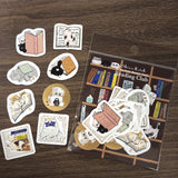 Shinzi Katoh Foil-stamped Flake Stickers / Reading Cats