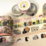 Shinzi Katoh "My Dear Cats" Series Sparkling Washi Tape / Curious Cats