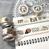 Shinzi Katoh "My Dear Cats" Series Sparkling Washi Tape Set / Reading Cats