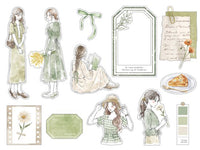 Q-Lia CHOUME Flake Stickers / Seal bits - Olive