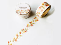 Japanese Die-Cut Washi Masking Tape / Orange Flowers