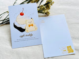Cafe Teddy x ROKKAKU Premium Foil-Stamped Postcard