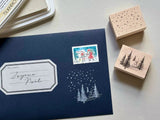 Japanese Wooden Rubber Stamp / Starry Sky