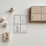 Japanese Botanical Garden Mini Wooden Rubber Stamp / Dandelion Fluff