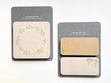 Die-Cut Botanical Kraft Paper Sticky Notes - Mimosa