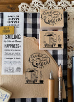 Kubominoki Original Rubber Stamp - Wake up and smell the coffee