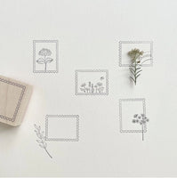 Japanese Botanical Wooden Rubber Stamp - Stamp Frame