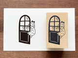 "Marle" Japanese Wooden Rubber Stamp - A glimpse from the door