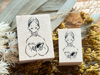nonco hanco Rubber Stamp - Reading Girl (L)