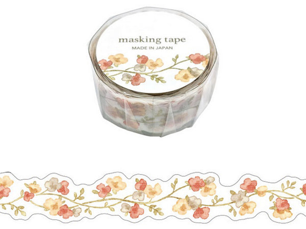 Japanese Die-Cut Washi Masking Tape / Orange Flowers