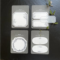 Die-Cut Botanical Glassine Paper Sticky Notes - Olive