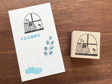 "Marle" Japanese Wooden Rubber Stamp - Reading by the Window