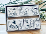 Cat Bakery Rubber Stamp Set of 9