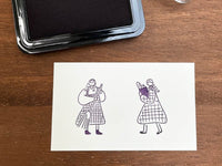 "Marle" Japanese Wooden Rubber Stamp - Cleaning