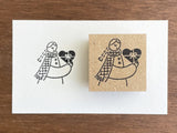 "Marle" Japanese Wooden Rubber Stamp - February Girl / Valentine