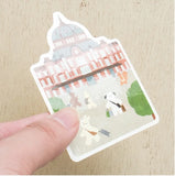 Mariko Fukuoka die-cut sticker / Tokyo Station