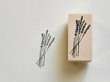Japanese Botanical Wooden Rubber Stamp / Lavender Bouquet