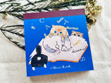 Shinzi Katoh Block Memo Pad / My dear cats - Reading Cats