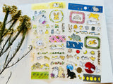 Shinako Moriyama Frost Sheet of Stickers / Rabbits & Flowers