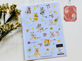 Meow Illustration / Starry Night & Cat Clear Sticker