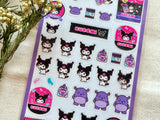Furukawa x Sanrio Characters Retro Snack Series / Kuromi Clear Sheet of Stickers