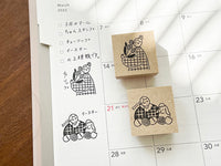 "Marle" Japanese Wooden Rubber Stamp - March Girl / Tulip