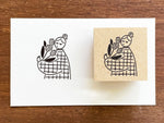 "Marle" Japanese Wooden Rubber Stamp - March Girl / Tulip