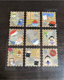 DIY Postage Stamp Label Stickers / Kraft