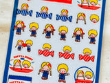 Furukawa x Sanrio Characters Retro Snack Series / Patty & Jimmy Clear Sheet of Stickers