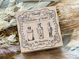 Vintage Perfume Bottles Illustration Rubber Stamp