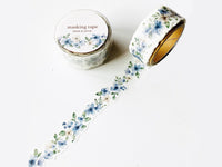 Japanese Die-Cut Washi Masking Tape / Blue Flowers