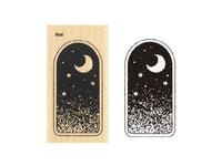 Japanese Wooden Rubber Stamp / Moon Sky