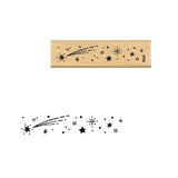 Japanese Wooden Rubber Stamp / Twinkling Shooting Stars