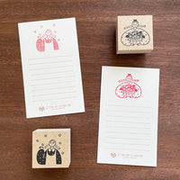 "Marle" Japanese Wooden Rubber Stamp - April Girl / Sakura