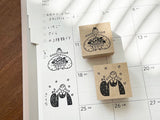 "Marle" Japanese Wooden Rubber Stamp - April Girl / Sakura